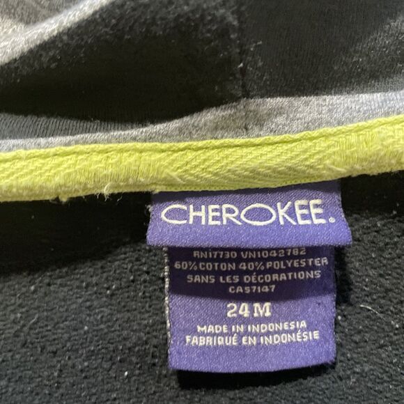 Cherokee Black Hooded Sweatshirt Jacket Size 24 Months - Picture 11 of 16